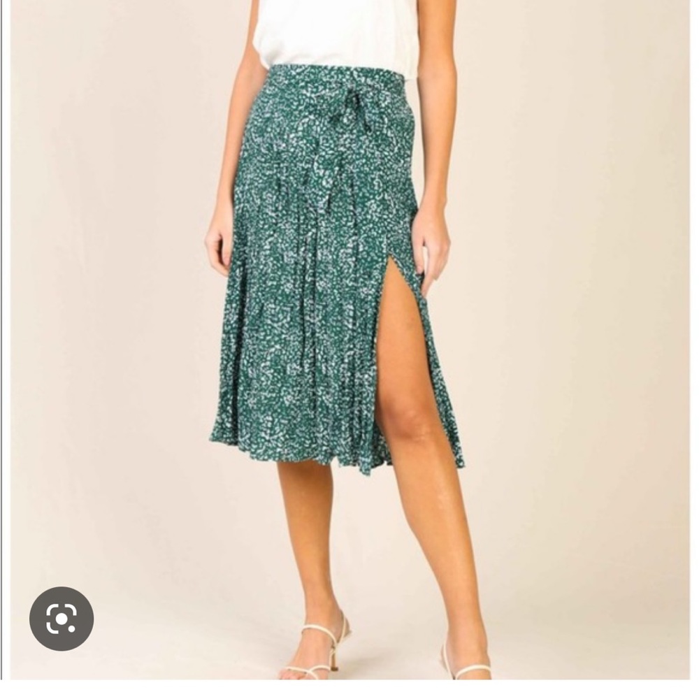 Fun green and blue midi skirt